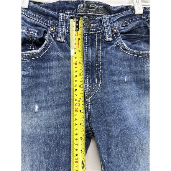 Silver Jeans Men 32 X 34 Grayson Blue Straight Leg Stretch Denim *stain* - Picture 6 of 13